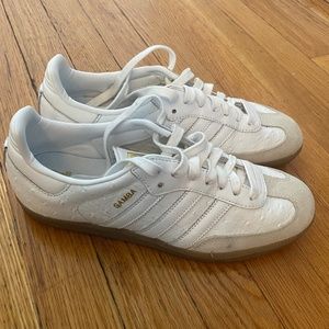 Adidas Samba Sneakers, White, Cream and Gold